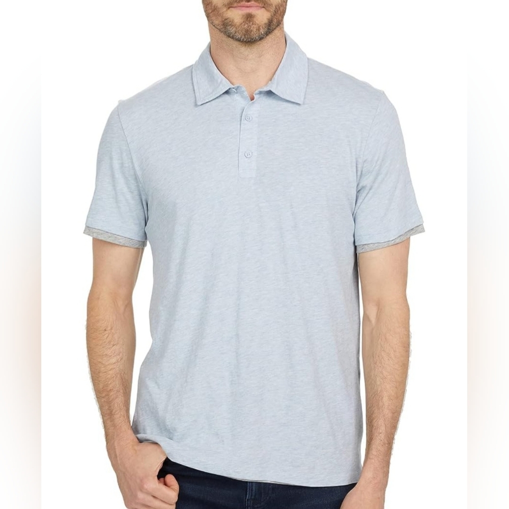 Vince Double Layer Pima Cotton Short Sleeve Polo Shirt NEW size medium